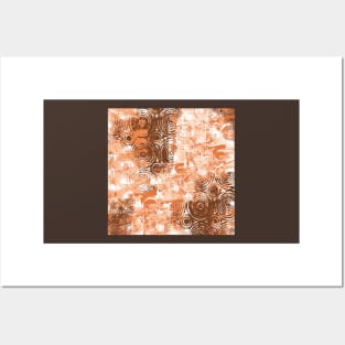 Earth Toned Abstract Block Print Posters and Art